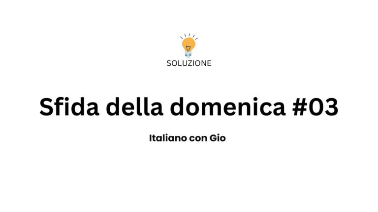 Soluzioni per il Quiz della Domenica